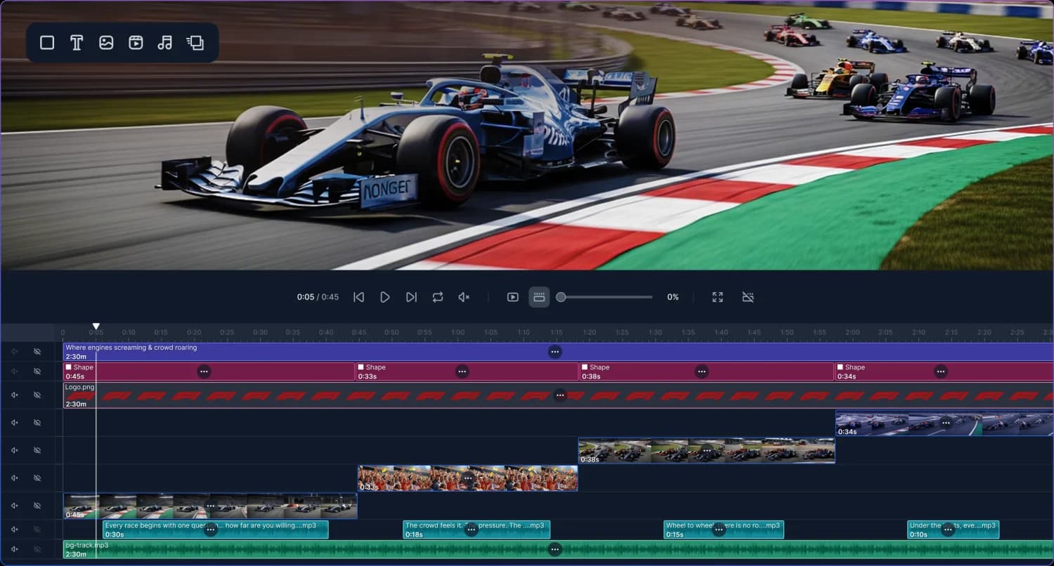 Craftit Ai video timeline editor